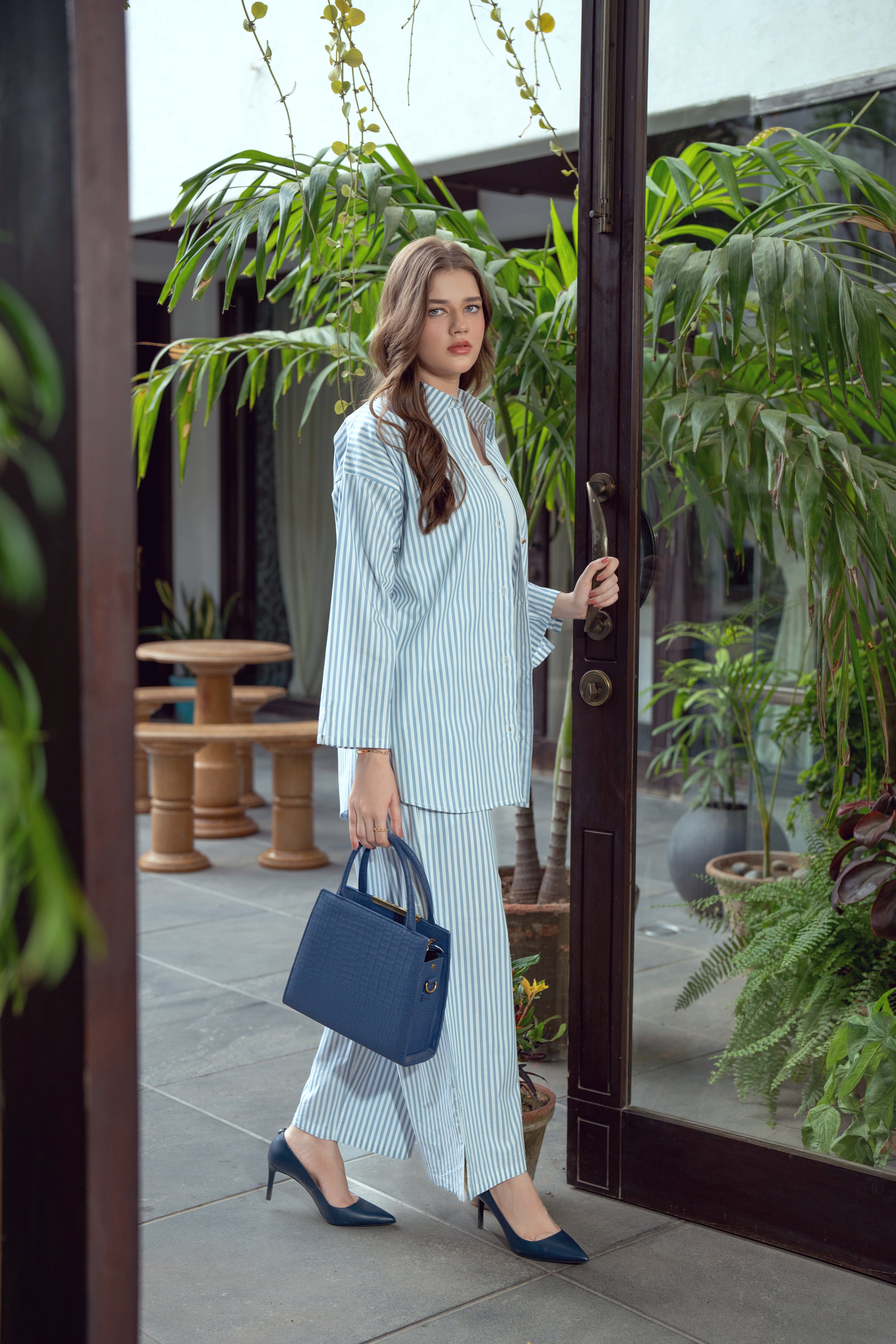 Striped Co-ord Set - Blue